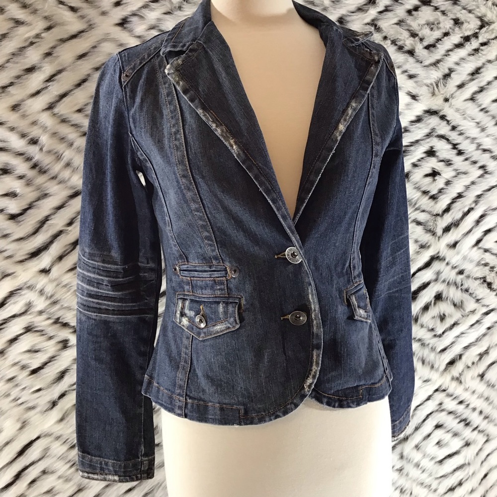 Level 99 Distressed Denim Jacket - image 1